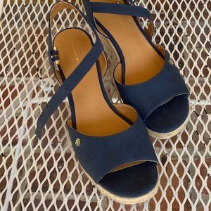 Women's Tommy Hilfiger Blue Wedge Sandals New Gallie Espadrille Size 8 M
